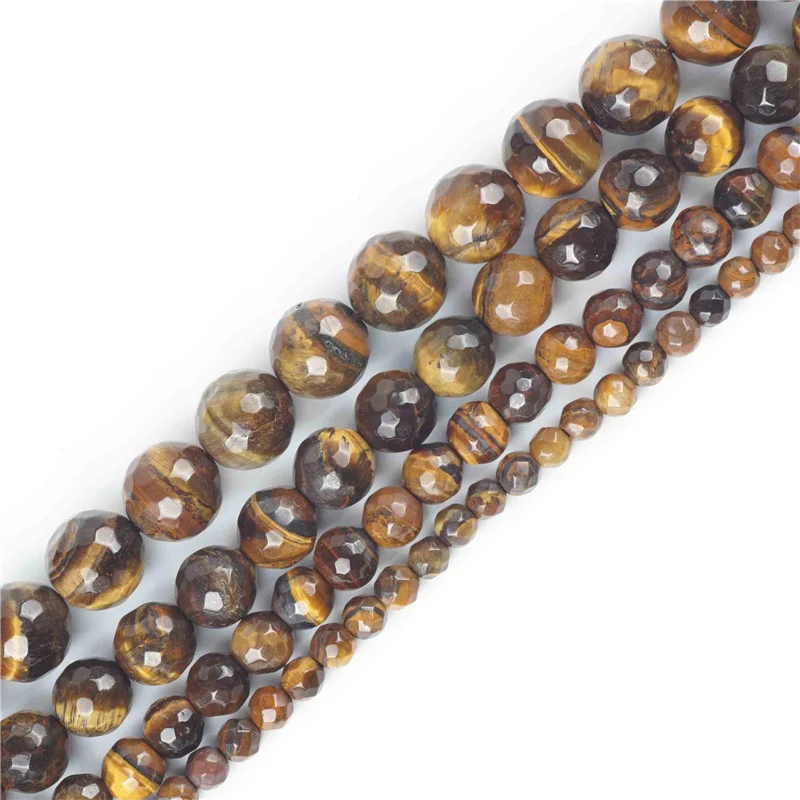 

Natural Faceted Moonstone Beads Tiger Eye Stone India Agate Gemstone Bead Bluesand Crystal 4-10mm for Jewelry Making Bracelet