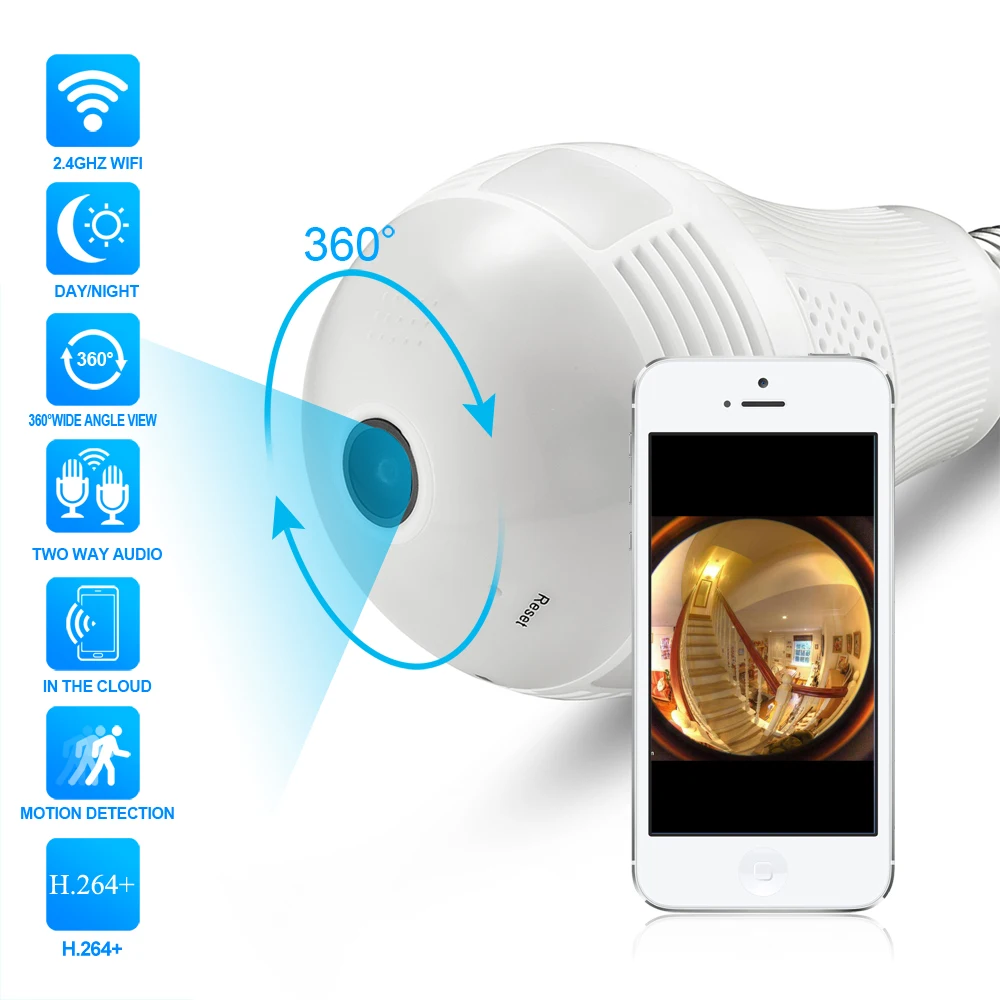 Hamrolte 360Degree 3D VR Panoramic Camera Bulb Smart LED Lights