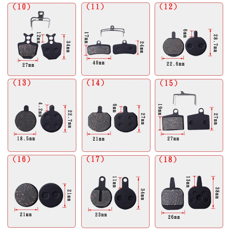 MTB Bicycle Disc Brake Splint Brake Clamp, Semi-Metal Bfriction Block Parts, Purple Copper, Skin, Mountain Bike Fiber, 4 Pair