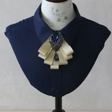 Мужская и Женская Роскошная рубашка галстуки бабочки в стиле унисекс для свадьбы и вечеринки, галстук-бабочка со стразами ручной работы в британском ретро стиле