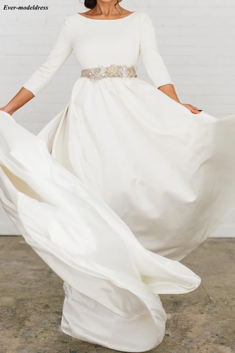 34-sleeves-satin-wedding-dresses-with-beaded-crystals-belt-3_
