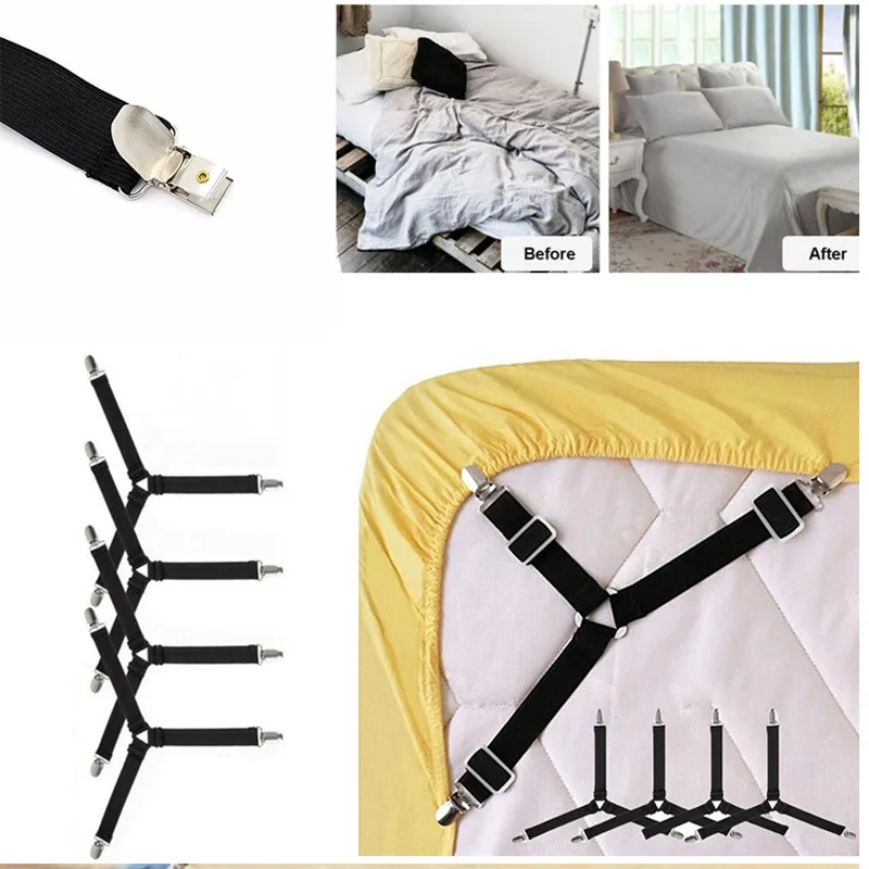 

4Pcs/Set Adjustable Bed Sheets Holder Fitted Sheet Clip Bed Tablecloth Curtain Sofa Cover Mattress Cover Straps Supply Drop ship