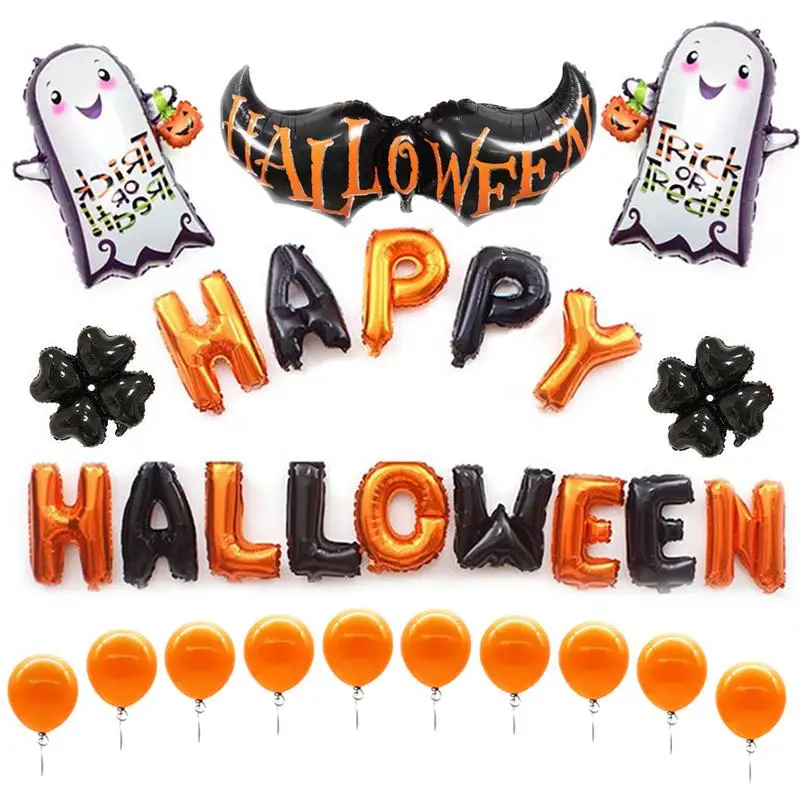 

Halloween Balloon Set Letter Balloon Ghost Bat Wing Bar KTV Decoration Balloons Halloween Funny Elf Party Decoration Supplies