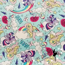 50x110 см, мультяшный стиль, MY cute little girl poni, хлопковая ткань, стеганая Одежда для девочек, детская Лоскутная Ткань для шитья