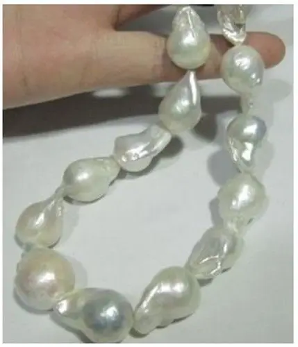 

FREE shipping>>>>> AAA+ SOUTH SEA WHITE BAROQUE PEARL NECKLACE 18