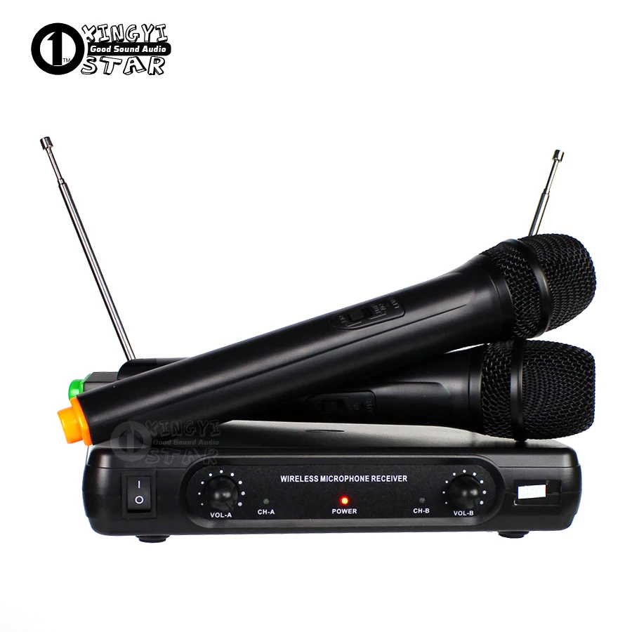 Professional Wireless Microphone Karaoke System Dual Handheld Mic Cordless Receiver Mike For