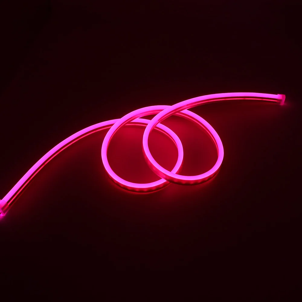 6 мм узкий неоновый свет 12V светодиодные ленты SMD 2835 120 светодиодов/м Гибкие СВЕТОДИОДНЫЕ веревки класс водопроницаемости трубки Набор «сделай сам» для рождественских праздников декоративное освещение - Испускаемый цвет: Розовый