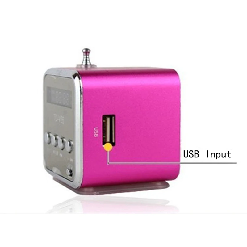 HCQWBING TD V26 Мини Портативный MP3 плеер звук динамик цифровой lcd Micro SD TF FM радио музыка