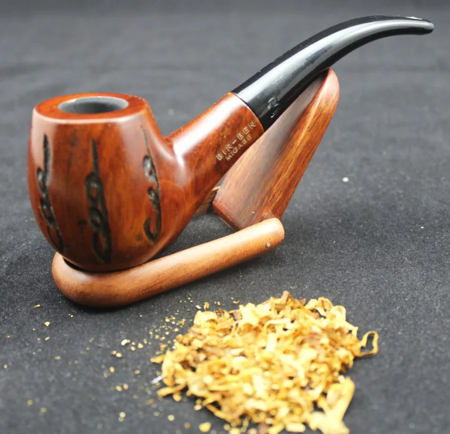 Durable Handmade Carved Wood Smoking Pipe Set RoseWood Weed Tobacco
