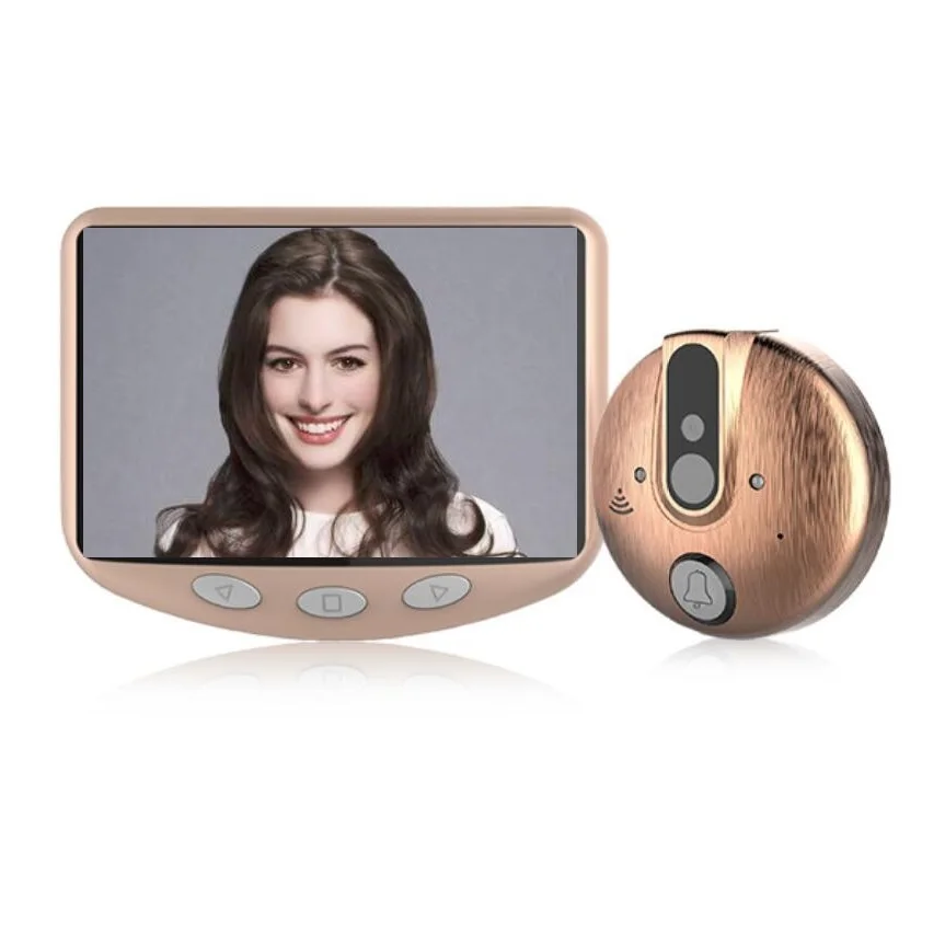 

Peephole mirilla digital door viewer video door bell 4.3 inch TFT LCD IR Night Vision 1.0 Megapixels CMOS door camera Max 32GB