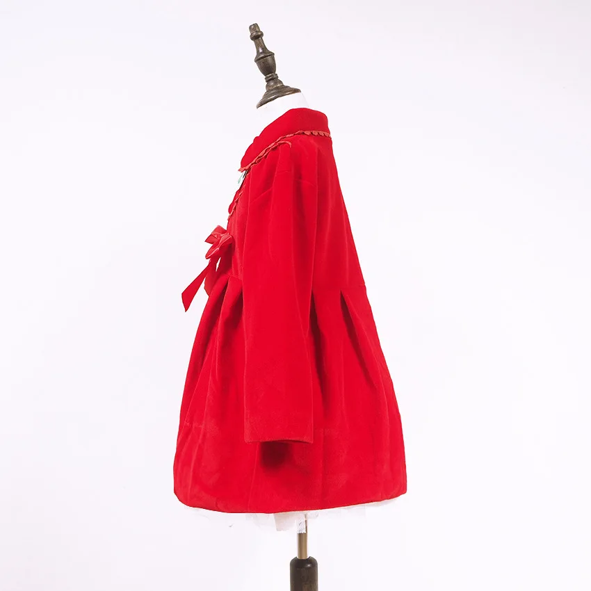 BOTEZAI/Новая модная детская зимняя теплая верхняя одежда, корейское пальто с длинными рукавами и бантом для маленьких девочек, детская зимняя теплая одежда(3-8 лет