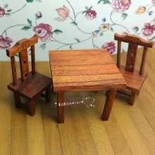 Кукольный домик Миниатюрный 1:12 мебель Гостиная деревянный стол и стулья набор длина 5 см SU