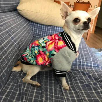

Fashion Big Flower Winter Pet Dog Clothes Warm Jacket Sweatshirt Puppy Hoodies Pet Dog Clothes