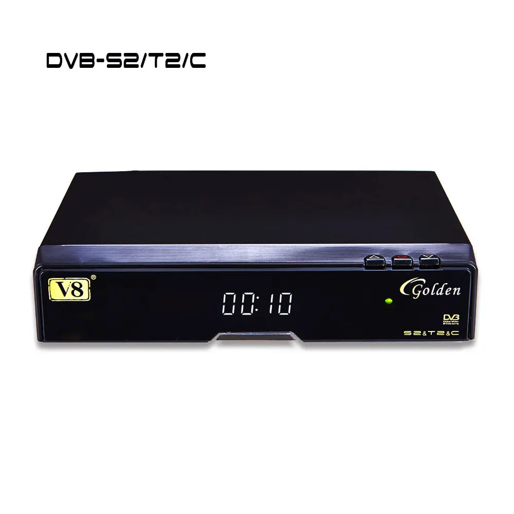

Popular Satellite TV Decorder V8 golden DVB-S2 T2 Cable upgraded version of V8 Pro supporting full powervu, cccam, iptv, 3G