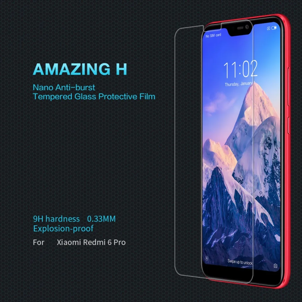 

xiaomi redmi 6 6a 6Pro Tempered Glass Screen Protector NILLKIN Amazing H Nanometer Anti-Explosion Protective Film redmi 6 Pro