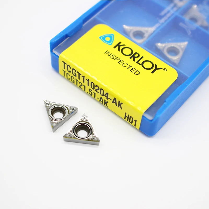 Korloy 10pcs VCGT110304-AK H01 VCGT221-AK H01 CNC Carbide Inserts