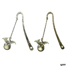 Прямая поставка и закладки Ретро светящиеся металлические закладки флуоресцентная подвеска Птерозавр украшение 3 июня