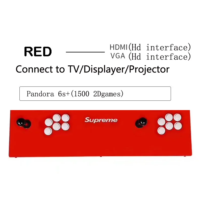 Pandora 6S+ 1500 Arcade Console USB Joystick Arcade Buttons With1 Player 2 Players Control Retro Arcade Game Box