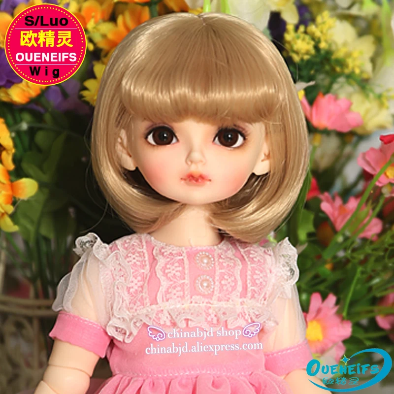 Парик для куклы BJD,, парик для куклы bjd, Размер 9-10 дюймов, 1/3, высокотемпературный парик для девочек, короткий парик для куклы bjd sd, красивый парик с челкой