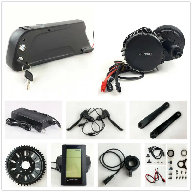 US EU No Tax 48V 1000W Bafang BBSHD 8Fun BBS03 mid drive Electric Bicycle motor kit with 48V 14Ah Lithium e bike battery