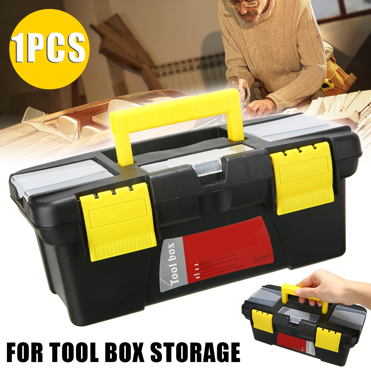 Large Storage Tool Box Double Layer Plastic Tool Hardware Case Holder Handheld Painting Pigment Storage Boxes