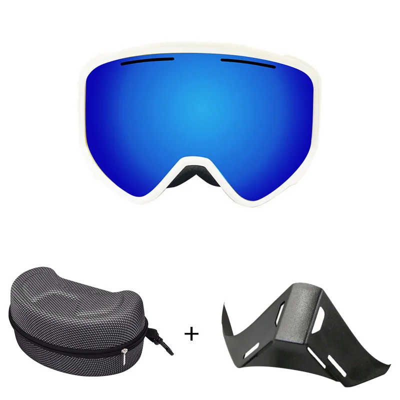 Очки для снегоходные лыжные очки анти-противотуманные покрытия мужские магнитные лыжные очки сноуборд горные мужские спортивные лыжные очки - Цвет: Синий
