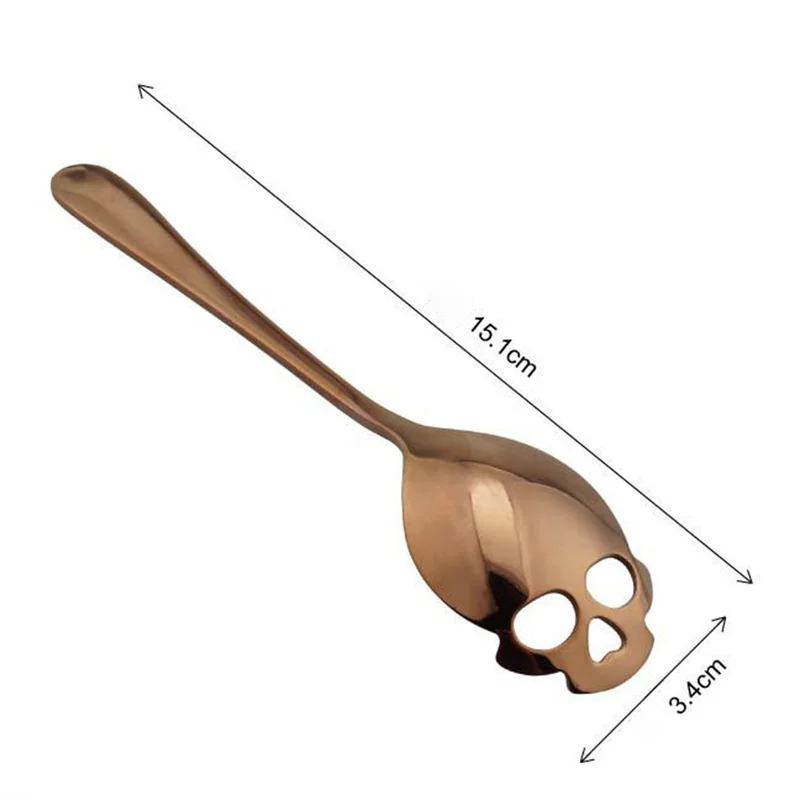 Stainless Steel Sugar Skull Spoon Creative Cutlery Dessert Coffee