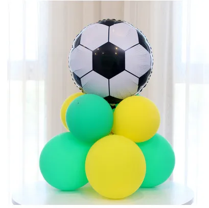 10 шт. зеленые футбольные тематические вечерние шары черно-белые латексные шары для мальчиков, игрушки для игр на день рождения, вечерние украшения