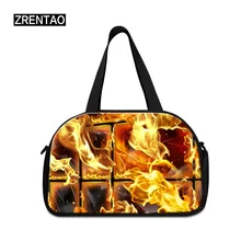 Мужская складная сумка для путешествий с изображением пламени, переносная женская сумка-тоут, водонепроницаемая Повседневная Дорожная Спортивная сумка с карманом для обуви, детский Багаж