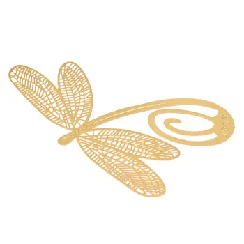 

Wholesales 10pcs Bookmark in form decorated Dragonfly in metal gold for book school office stationery