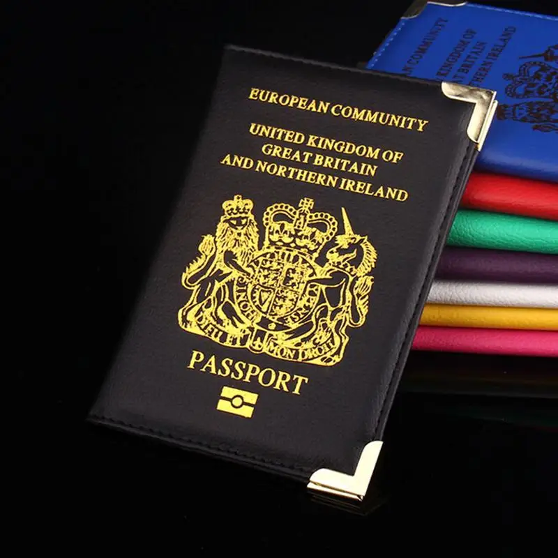 Новинка; 1 предмет в британском стиле с отделением для паспорта, Европейский Соединенного Королевства Британии PU искусственная кожа протектор Обложка на паспорт Чехол сумка для хранения