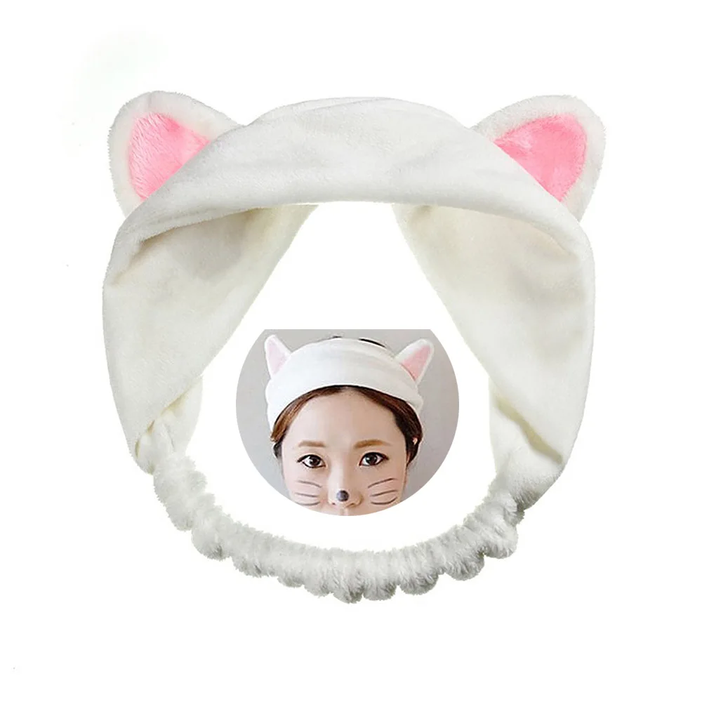 

New Lovely Cute Cat Ear Washing Face Skin Care Make-up Hairband Bundles Headband