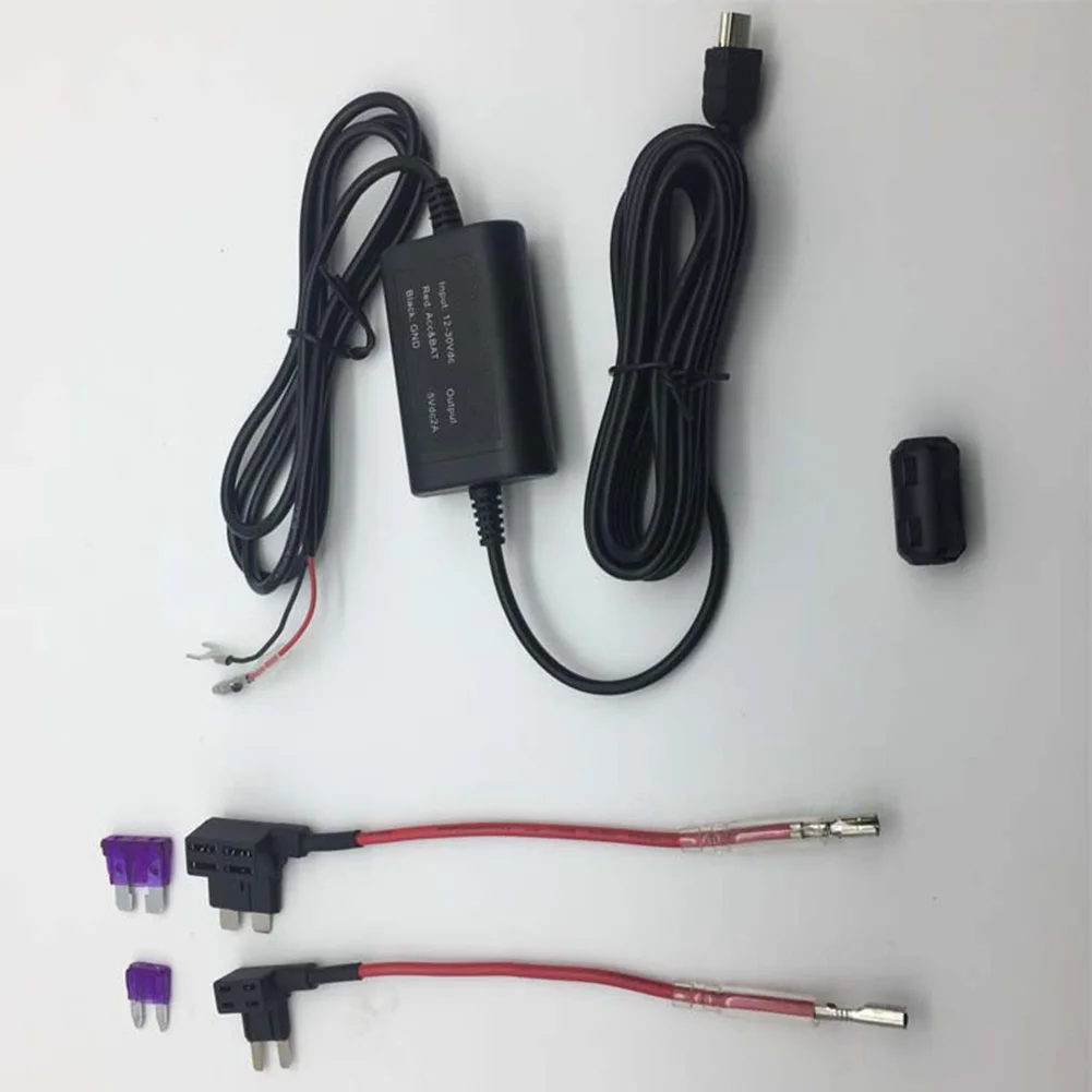 12 V-24 V до 5В, пошаговый адаптер видеокамера DVR мини USB аксессуары для авто 5 Pin предохранителя безопасный Зарядное устройство проводных конвертер комплект