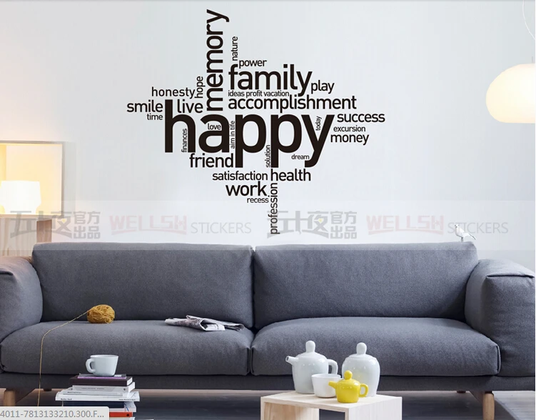 Autocollant Mural Vinyle 'FAMILLE' - Lettrage Décoratif Pour Salon - Fabriqué USA