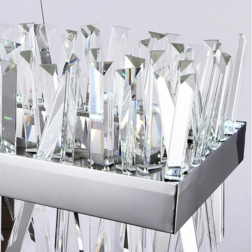  Youlaike Modern Crystal Chandelier For Dining Room Rectangle Design Kitchen Island Lighting Fixture - 32995995688