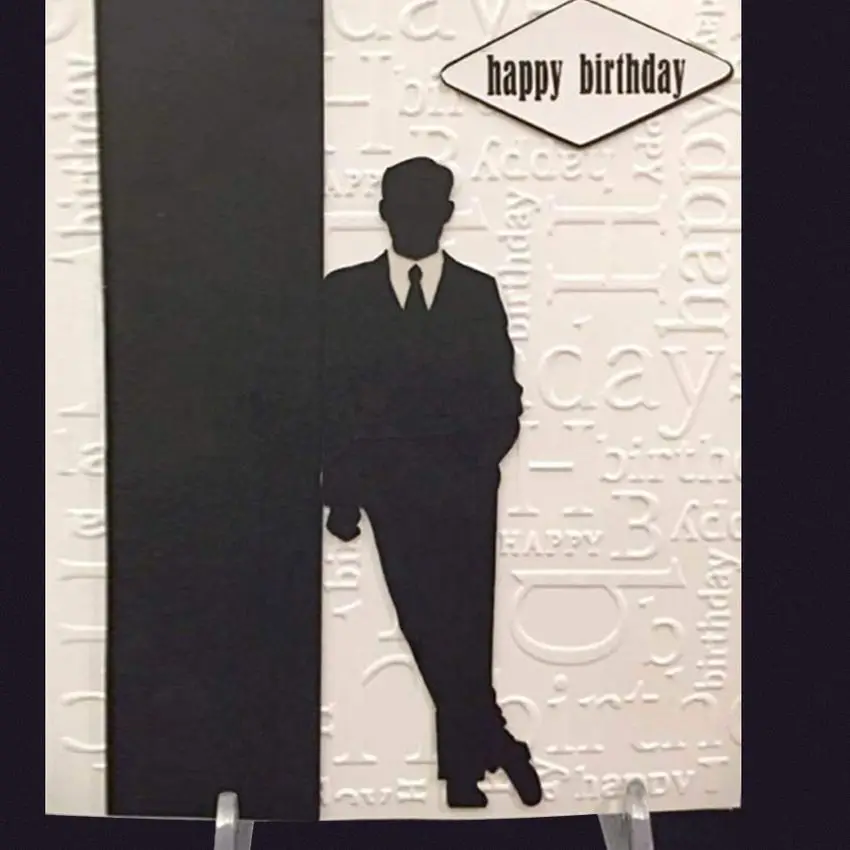 Happy Birthday Man Metal Cutting Dies with Embossing Folders for DIY