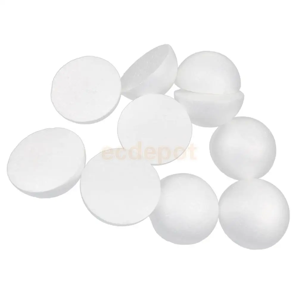 MagiDeal White Half Round Styrofoam Balls Craft Balls Ornament for Crafting Modeling DIY Painting Christmas Party Decoration