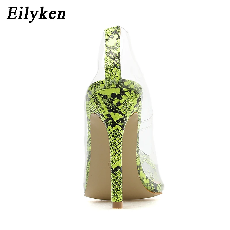Eilyken 2019 New Arrival PVC Transparent Crystal Women Pumps Stilettos High Pointed Toe Womens Sexy Shoes Night club Pumps 35-42