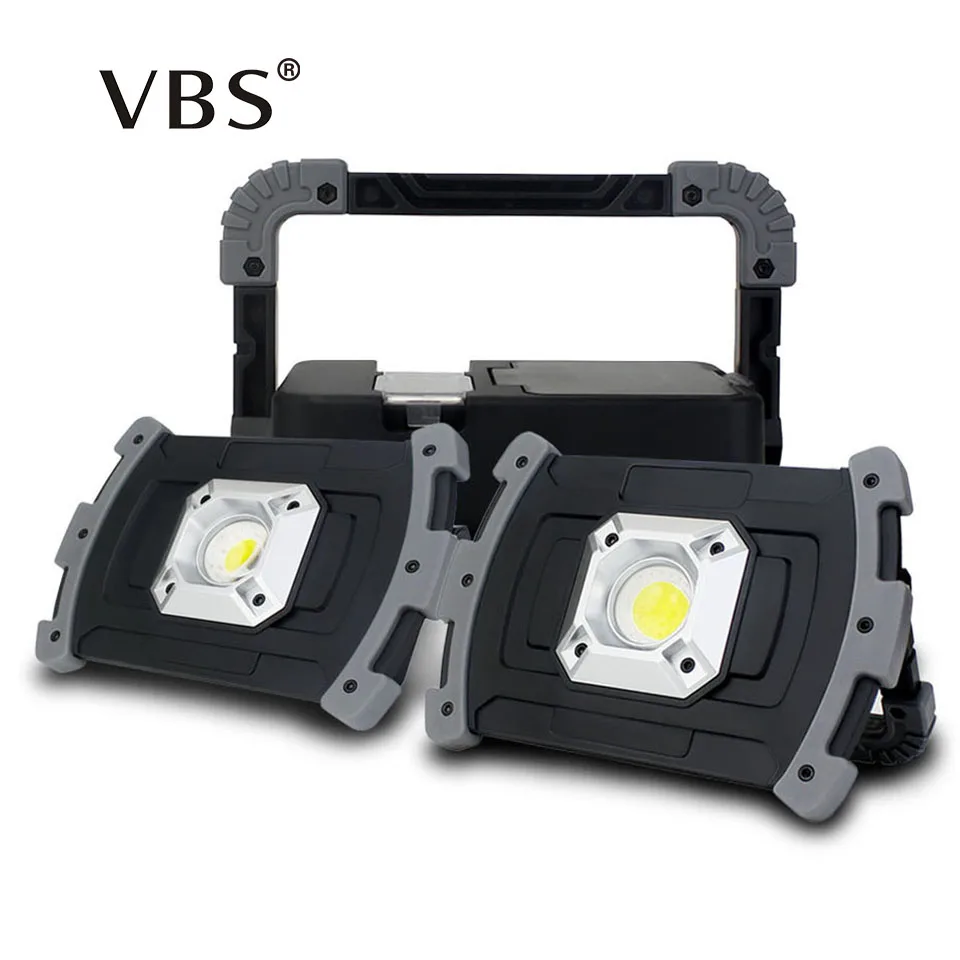 

LED Spotlight Work Light 20W IP44 Led Flood Light USB Rechargeable COB LED Lantern 3 Modes Emergency Outdoor Lighting Camping