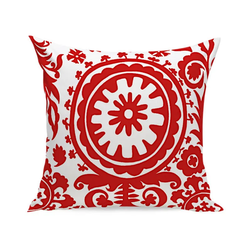 Nordic Cushion Red White Decorative Velvet Geometric Cushions Covers Home Decor 