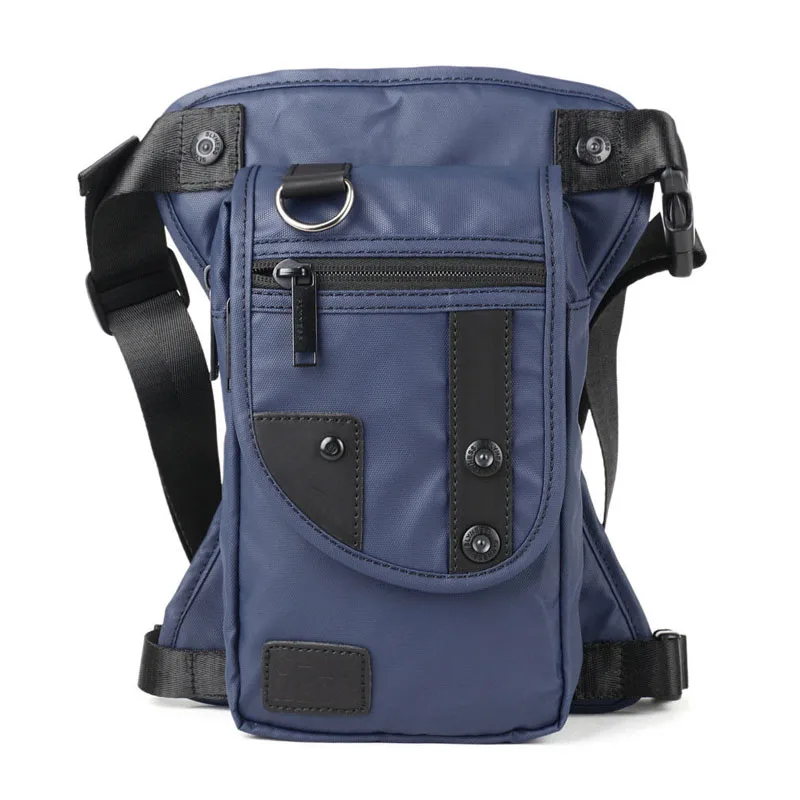 Мужская парусиновая сумка-мессенджер через плечо, набедренный ремень, поясная сумка для путешествий, езды на мотоцикле, пеших прогулок - Цвет: Blue Oxford