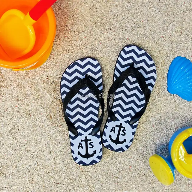 monogrammed flip flops personalized flip flops