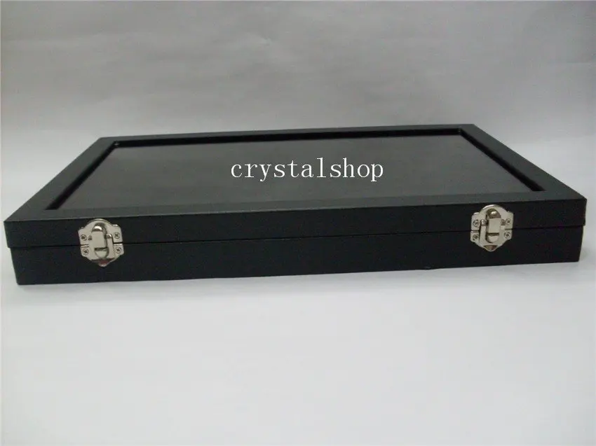 Free Shipping Wholesale Glass Top Jewelry Ring Display Case Box Tray