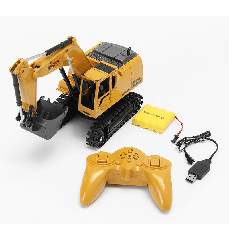

AO HAI 1/24 2.4Ghz 8CH Simulation Die-cast RC Excavator Engineer Truck Car Toys Gift with Music and light RC tractor brinquedos