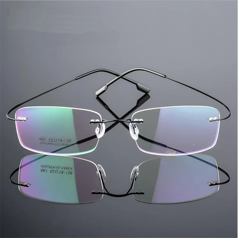 

Titanium Alloy Flexible Frameless Men Women Metal Rimless Myopia Frame Foldable Glasses Leg Optical Eyeglasses