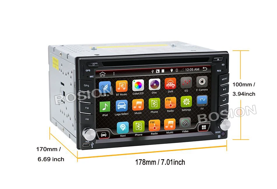 Sale Android 7.1 Car Audio GPS Navigation 2DIN Car Stereo AutoRadio Car GPS Bluetooth USB/Universal Interchangeable Player NAVI MAP 1
