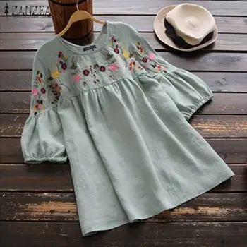 ZANZEA Women Embroidered Blouse Summer