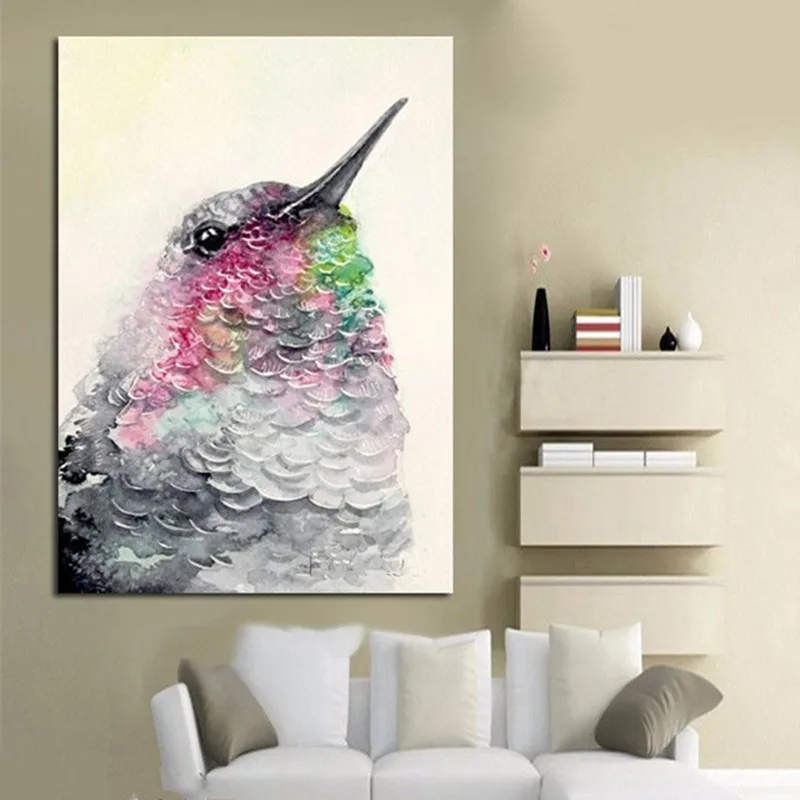 

Large Knife Bird Animal Painting Gifts Modern Home Decor Wall Art Pictures Hand Painted Abstract Cartoon Oil Paintings on Canvas