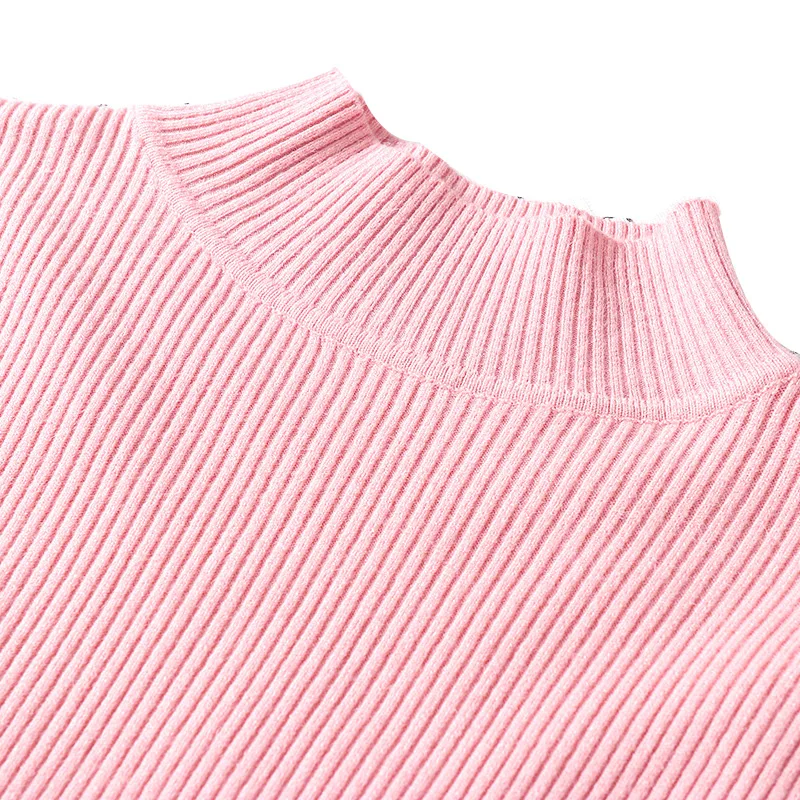 ShejoinSheenjoy Spring Autumn Women Pullovers Sweaters Fashion Slim Half Turtleneck Knitted Tops Women Elastic Casual Sweater (2)