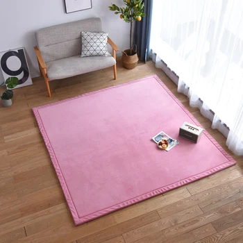 

New Arrival thick coral fleece carpet tatami mat living room bedroom carpet children crawling mat baby bedside Rectangular rug